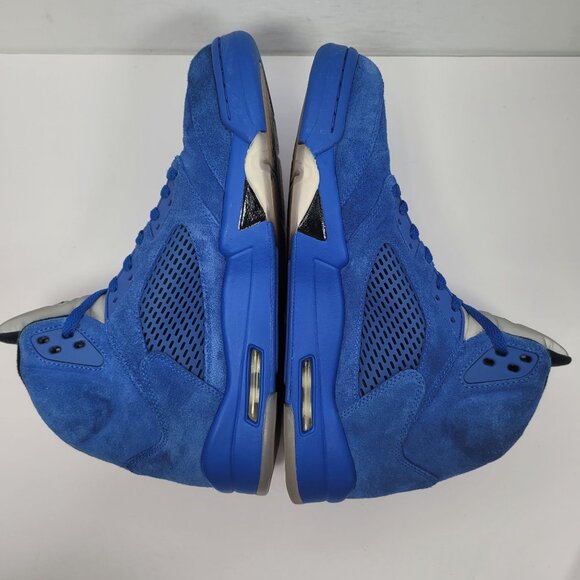 Air Jordan 5 Retro Men's Blue Suede Sneakers 136027-401 US Size 12 - Picture 6 of 8